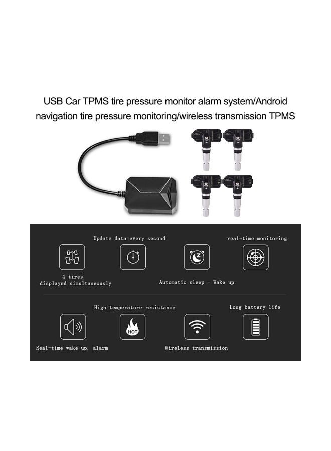 Generic 5-Piece USB Tire Pressure Monitor Alarm System Kit  - Image 5