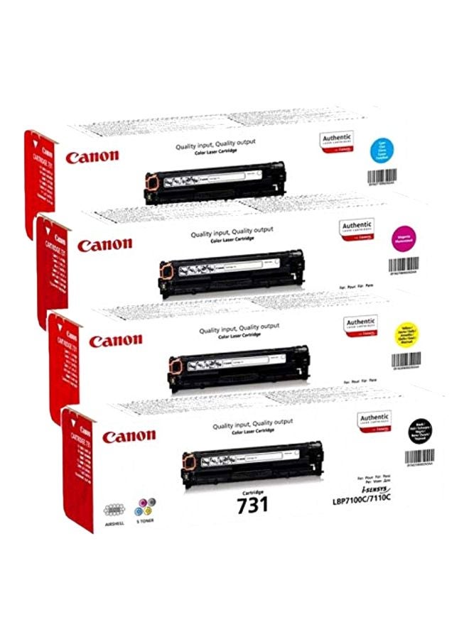 Canon Pack Of 4 Toner Cartridge Black/Yellow/Cyan