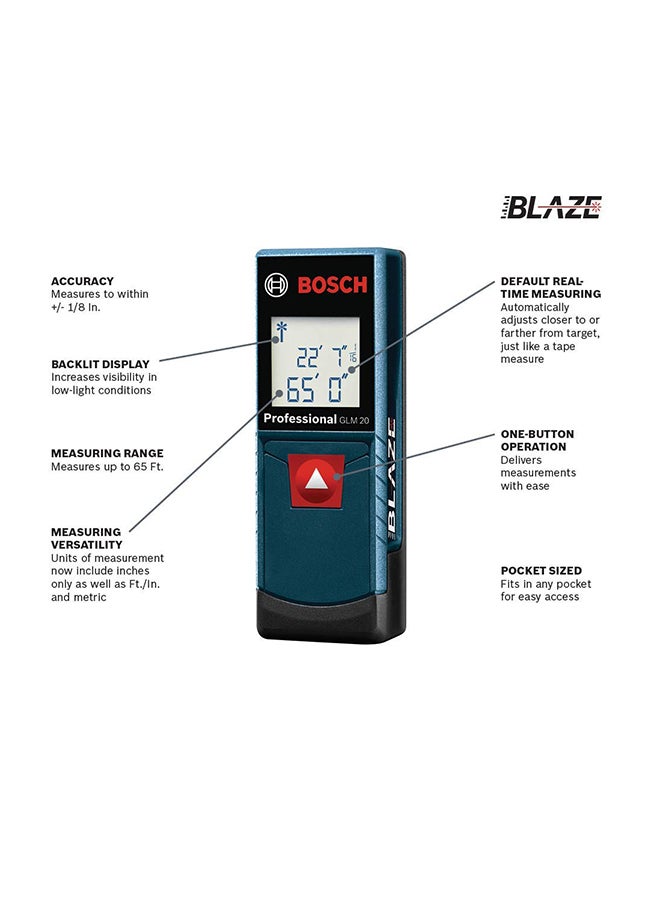بوش جهاز قياس احترافي بالليزر أسود/أزرق 20متر - Image 3