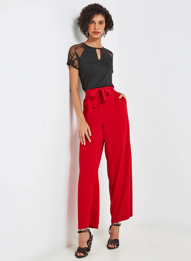 High Streets Round Neck Short Sleeve Top Black