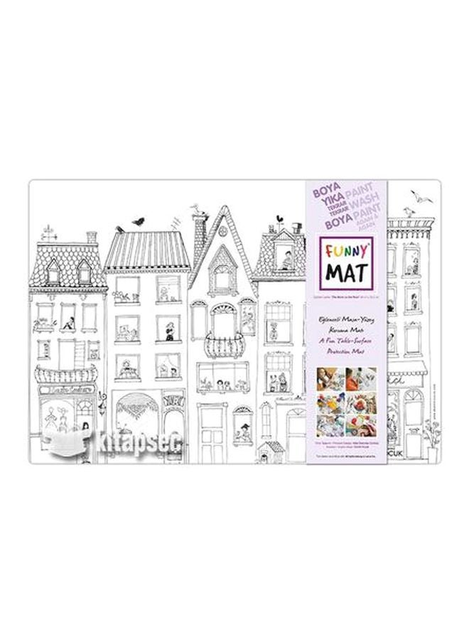 بساط بطبعة مستوحاة من كتاب "The Stork On The Roof" رمادي