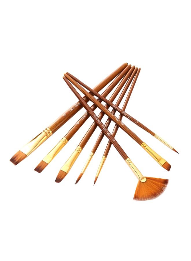 Generic 10-Piece Paint Brushes Set Brown - Image 1