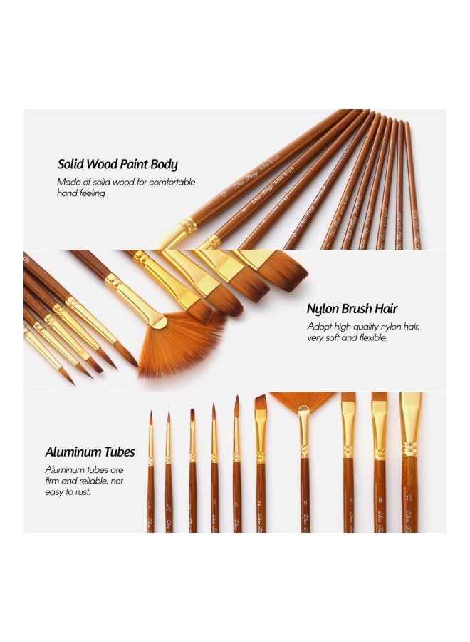 Generic 10-Piece Paint Brushes Set Brown - Image 2