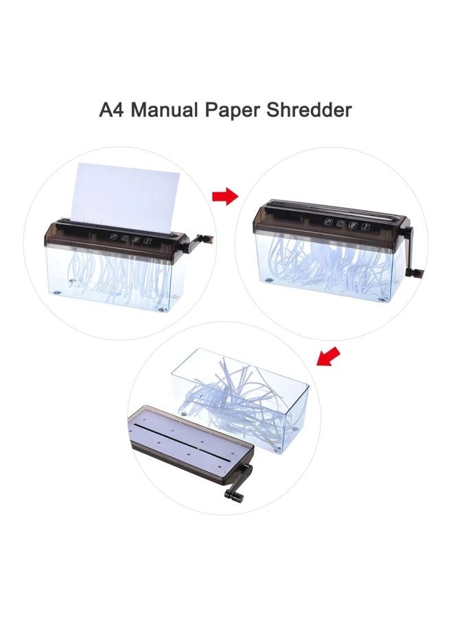 Generic A4 Manual Hand Paper Shredder Black  - Image 4
