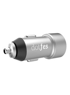 dotfes Dual Ports Car Charger Silver/Black  - Image 3