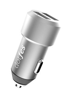 dotfes Dual Ports Car Charger Silver/Black  - Image 4