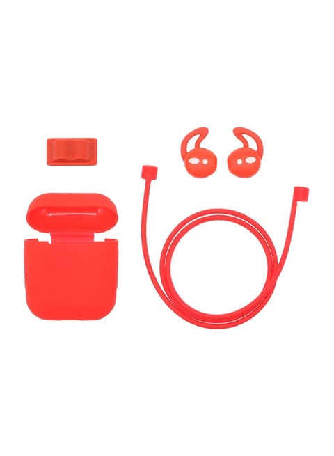 4-In-1 Protective Cover For Apple AirPods With Accessories Red