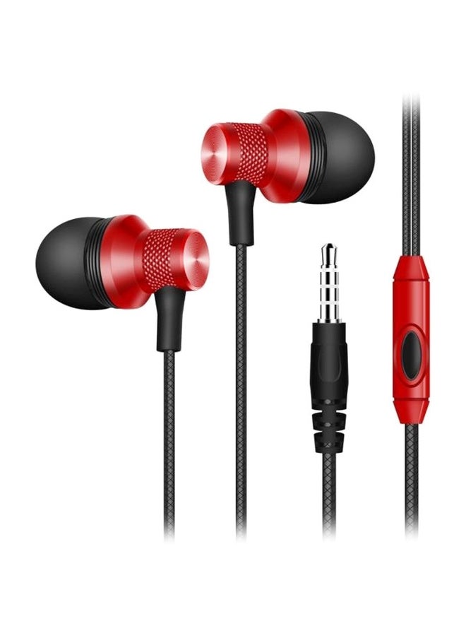 Classic In-Ear Stereo Earphones With Mic Red/Black 