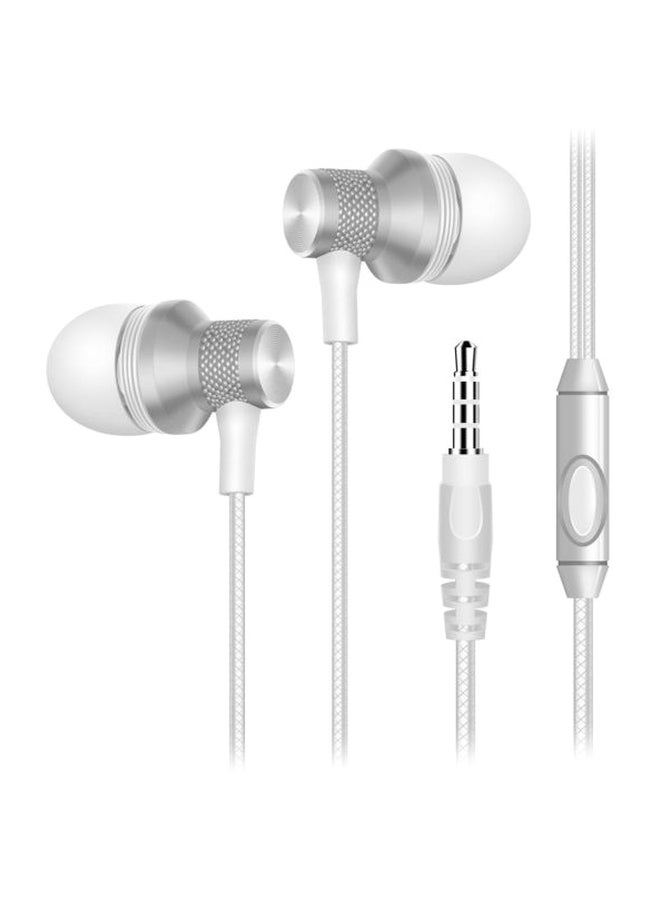 Classic In-Ear Stereo Earphones With Mic Silver 