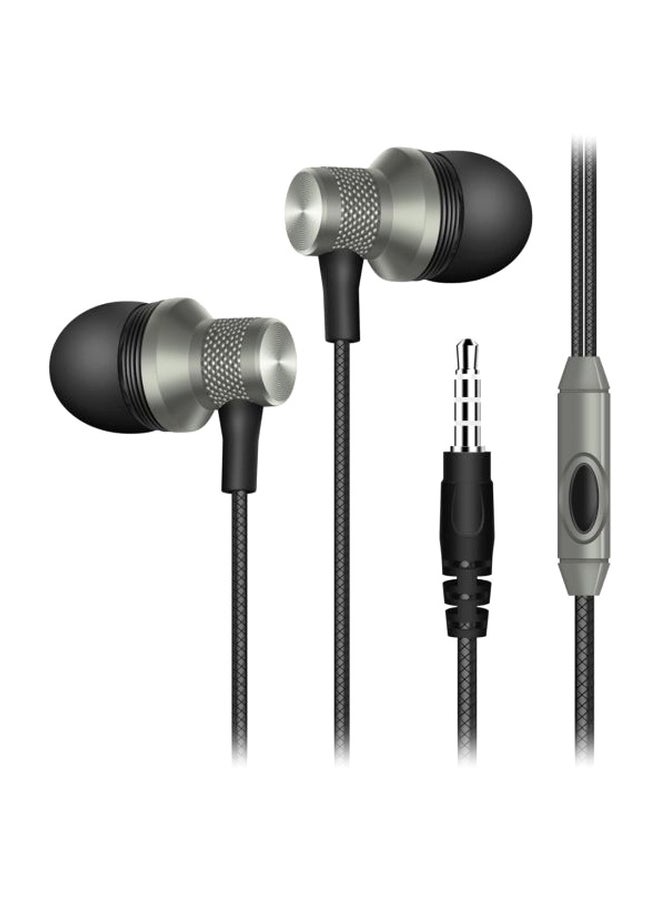 Classic In-Ear Stereo Earphones With Mic Black/Grey 