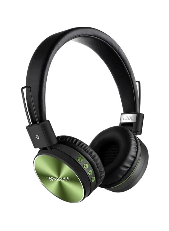 Bluetooth Over-Ear Headphones With Mic Black/Green