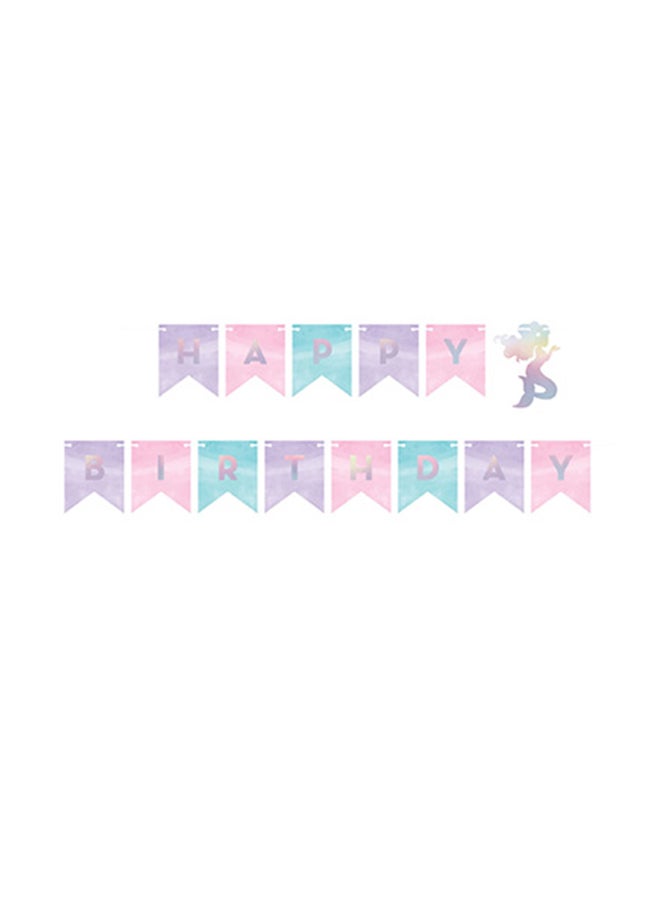 CREATIVE CONVERTING Mermaid Shine HBD Banner With Twine 6X64.44 inches  - Image 2