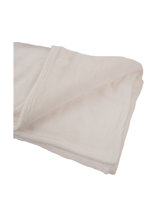 Home Box Lavish Mirco Flannel Blanket polyester Off White King  - Image 2