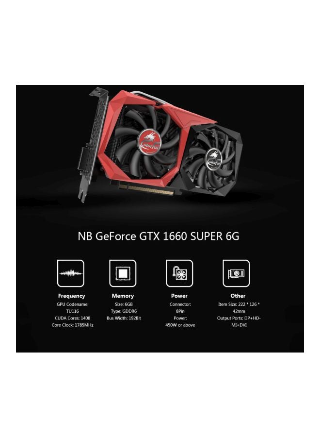 كلورفول بطاقة الرسومات الممتازة جي فورس Gtx 1660 سعة 6 جيجابايت أسود  - Image 5