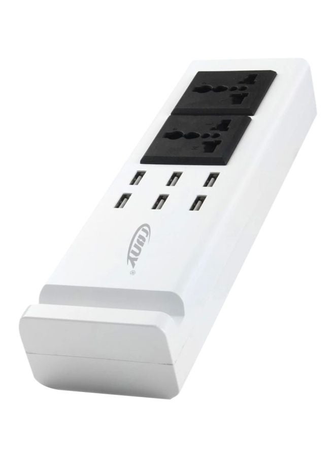 كروني محول تيار بمنفذ USB 2.0 أبيض/ أسود