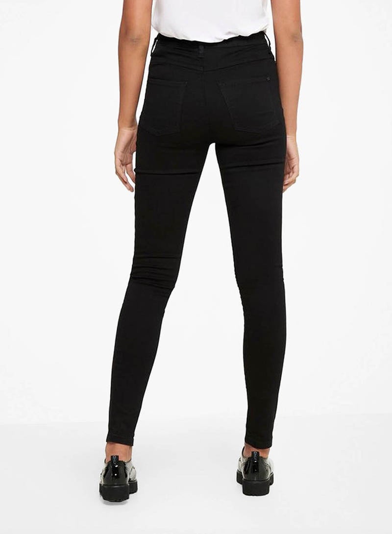 Jacqueline de Yong - Jona Button Fly Skinny Jeans Black - Image 1