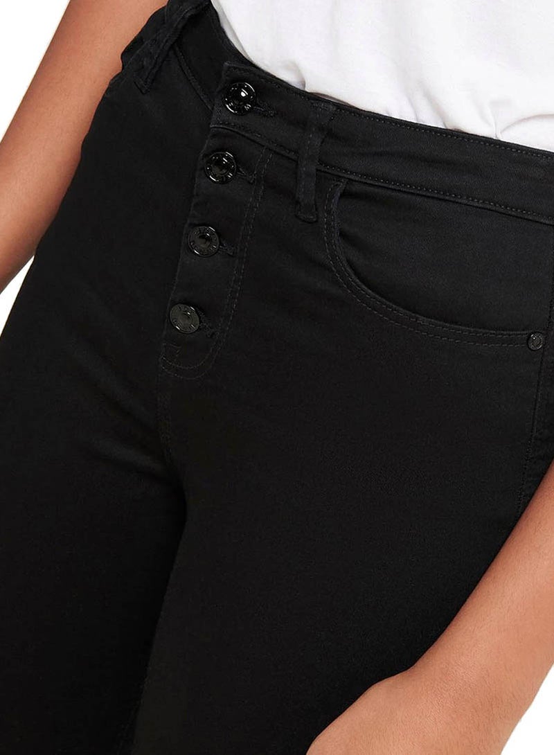 Jacqueline de Yong - Jona Button Fly Skinny Jeans Black - Image 1