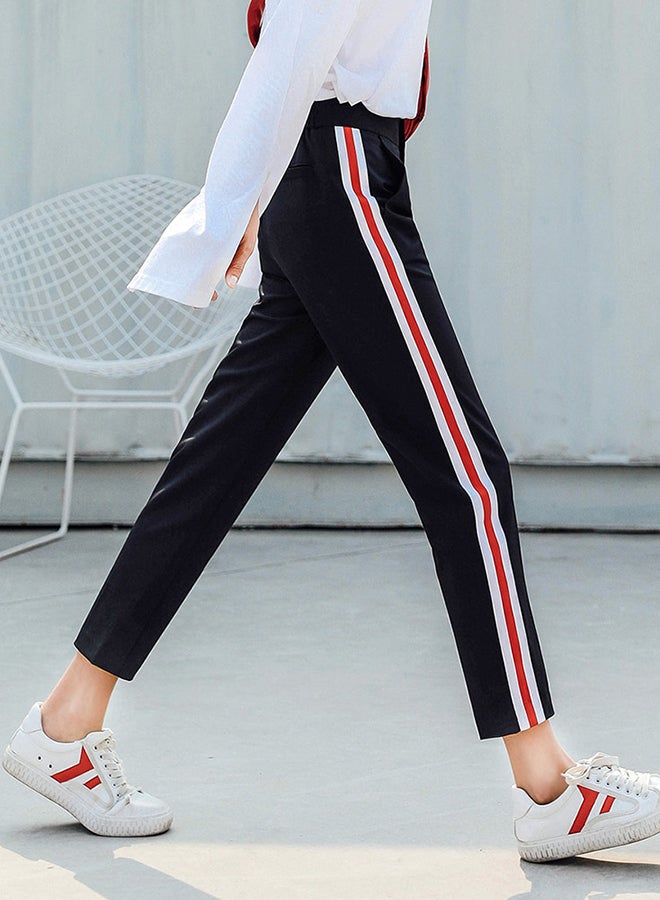 Casual Sports Style All Match Straight Leg Pants Black - Image 2