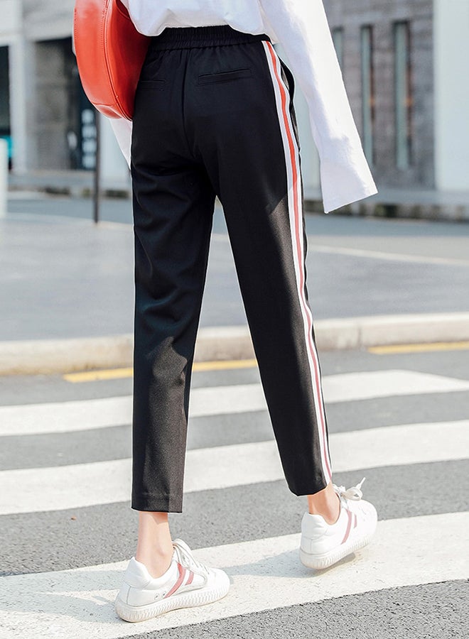 Casual Sports Style All Match Straight Leg Pants Black - Image 3