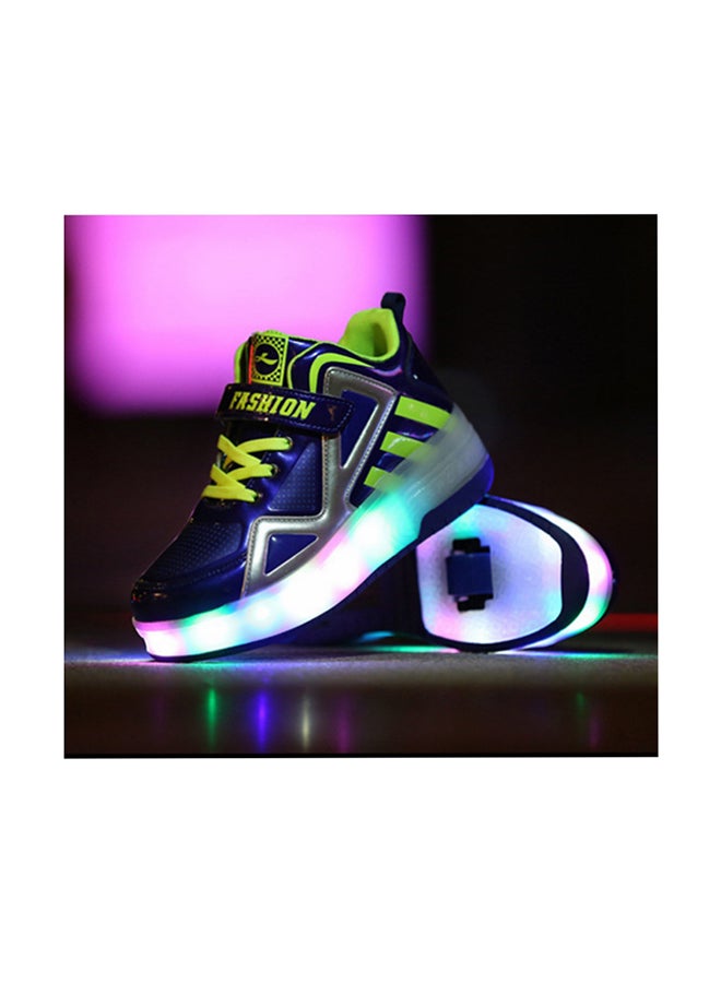 كول بيبي حذاء تزلج بخطاف وحلقة إضاءة LED مع عجلات أزرق / أخضر  - Image 4