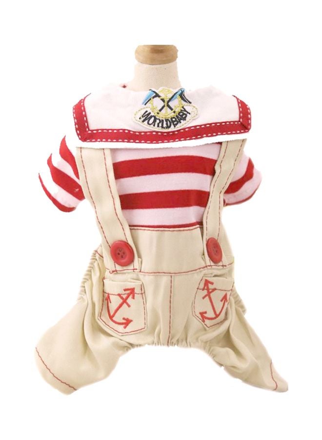 Pet Coat Red/White/Beige