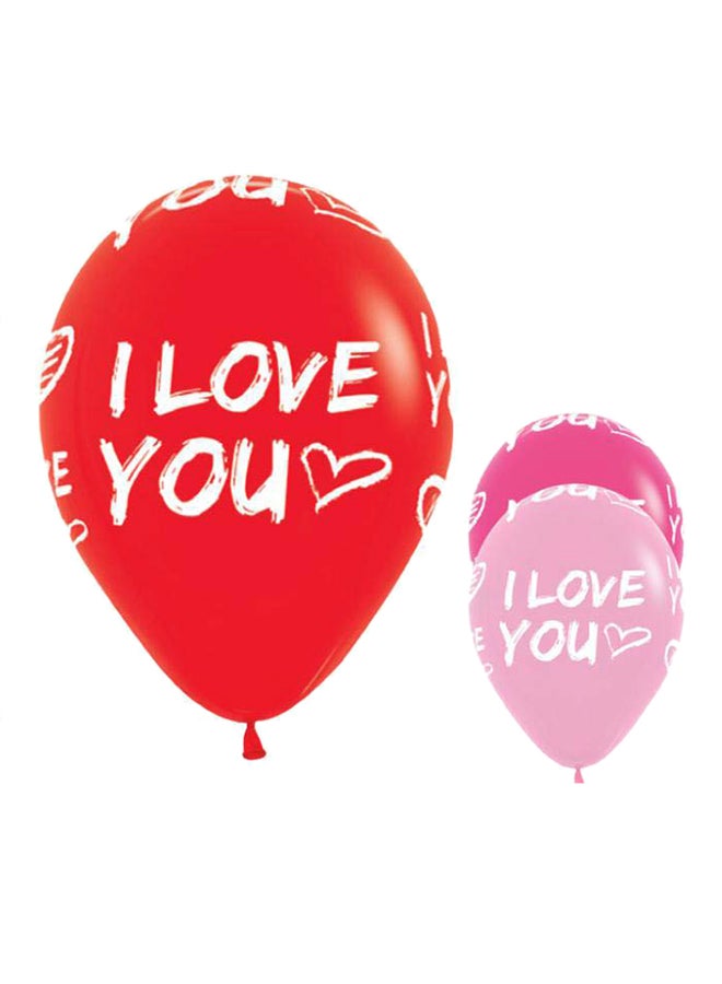 Sempertex 12-Piece All Over I Love You Modern Round Latex Balloon 12inch - Image 1