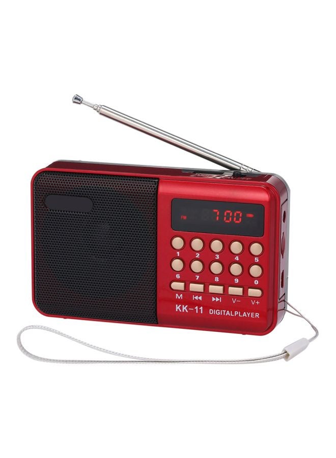 Generic Bluetooth FM Radio With MP3 Player KK11 Red/Black/Silver  - Image 1