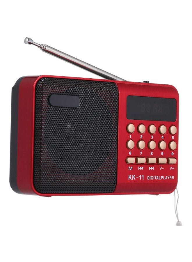 Generic Bluetooth FM Radio With MP3 Player KK11 Red/Black/Silver  - Image 2