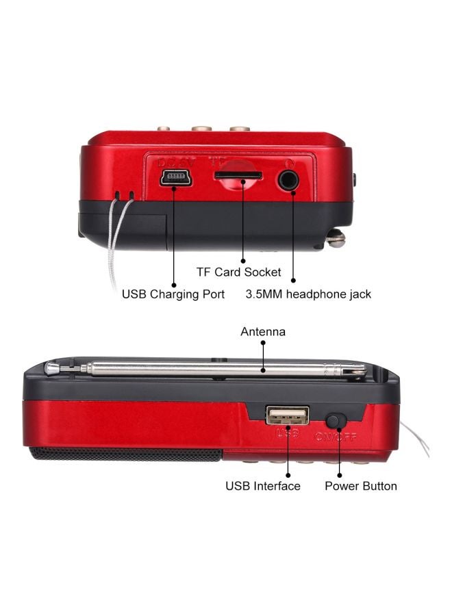 Generic Bluetooth FM Radio With MP3 Player KK11 Red/Black/Silver  - Image 3