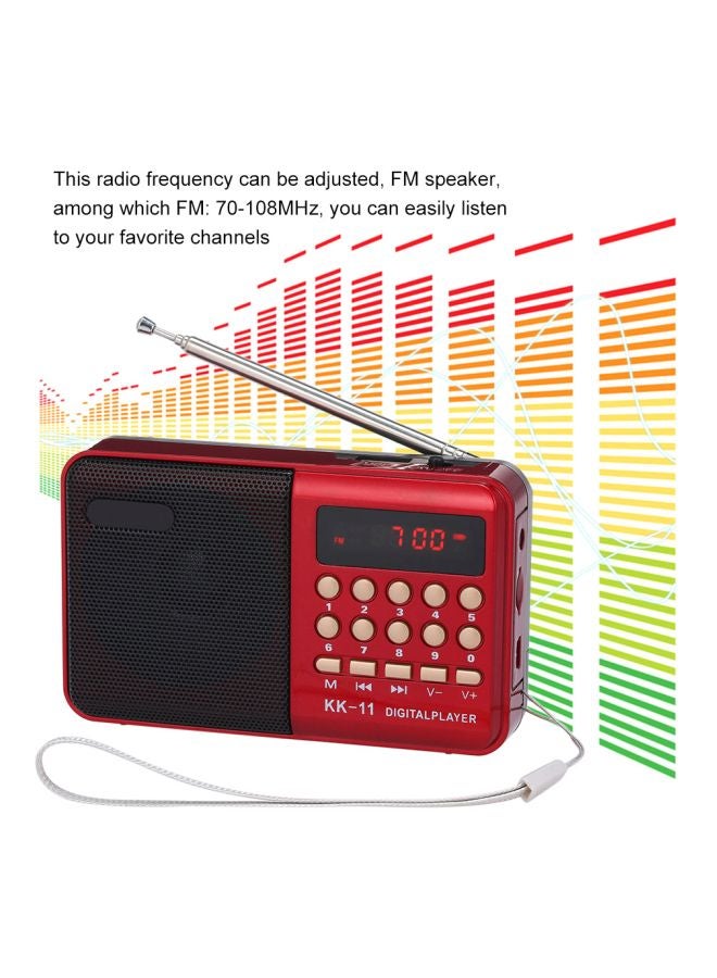Generic Bluetooth FM Radio With MP3 Player KK11 Red/Black/Silver  - Image 4