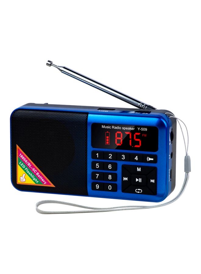 Generic FM Radio With MP3 Player Y-509 Blue/Black/Silver  - Image 1