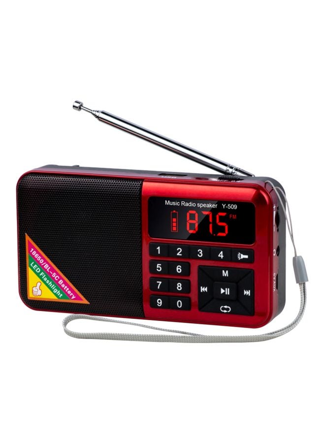 FM Radio With MP3 Player Y-509 Red/Black  - Image 1