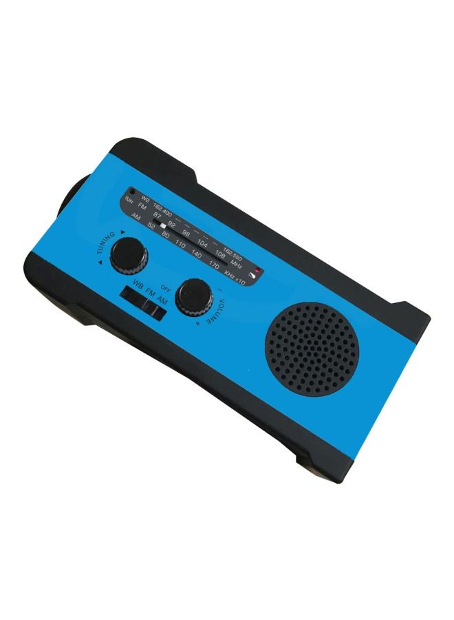 Generic Solar Charging Power Bank FM Radio 4V665 Blue  - Image 1
