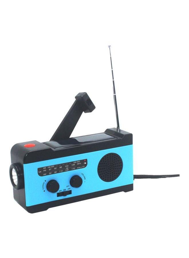 Generic Solar Charging Power Bank FM Radio 4V665 Blue  - Image 2