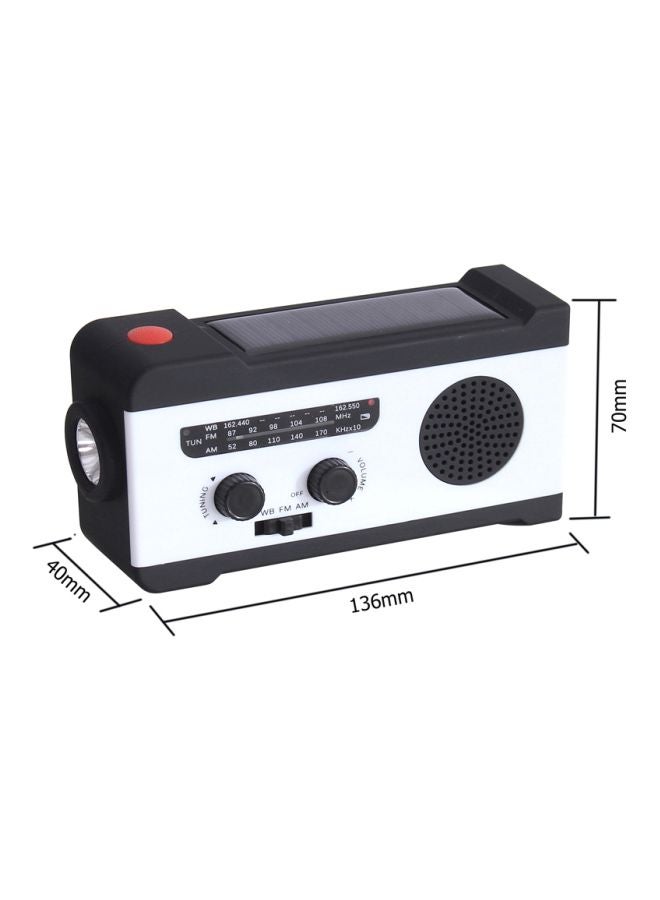 Solar Charging Power Bank FM Radio 6V665 White  - Image 2