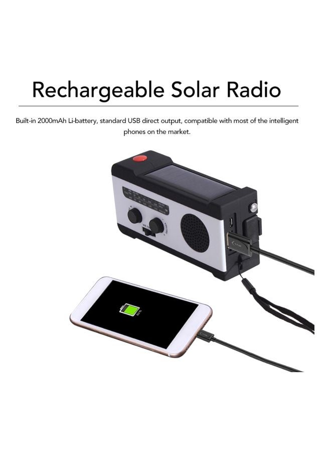 Solar Charging Power Bank FM Radio 6V665 White  - Image 3
