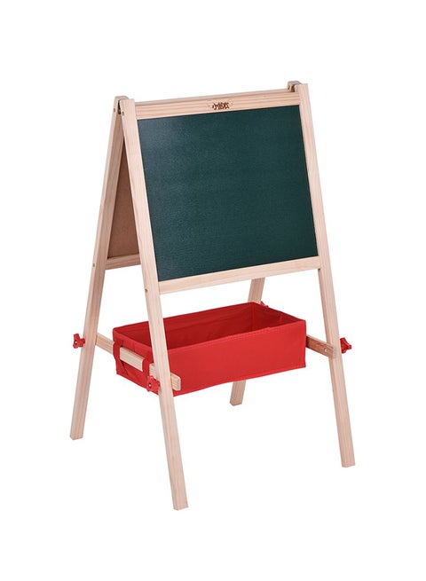 Dual-Side Drawing Board With Storage Box Brown/Black/White