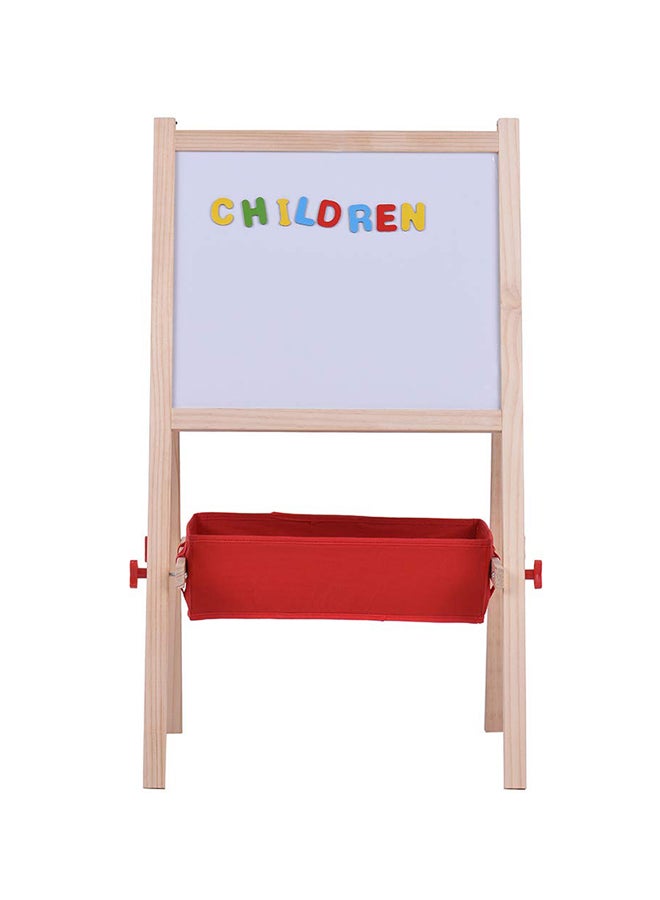 Dual-Side Drawing Board With Storage Box Brown/Black/White