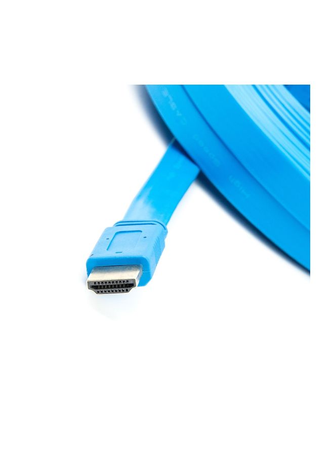 E-Train HDMI To HDMI Flat Cable Blue - Image 2