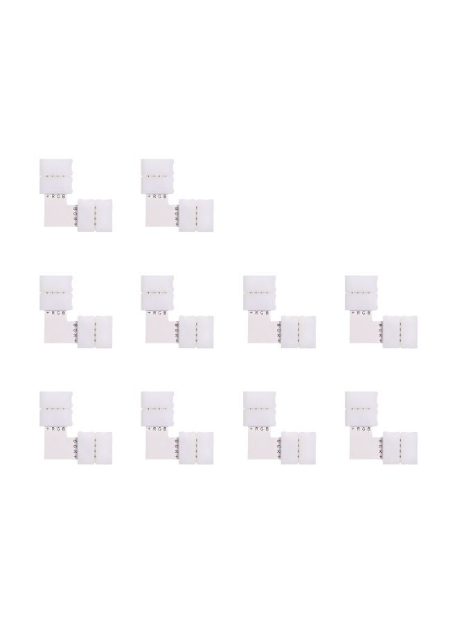 ماركة غير محددة مجموعة موصلات شريطية LED على شكل حرف L مكون من 10 قطع أبيض  - Image 1