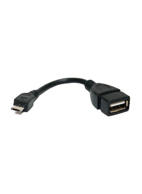 Micro USB 5 Pin To USB A Female Adapter Connector Black