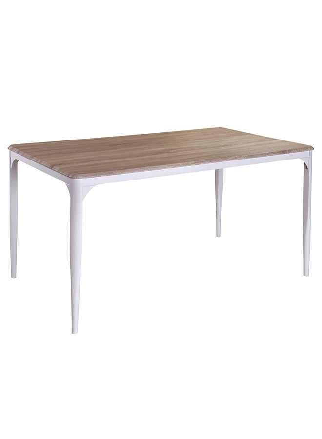 Home Box - 6-Seater Costagat Matte Rectangular Shaped Dining Set Brown/White 150x90x75.5cm - Image 1