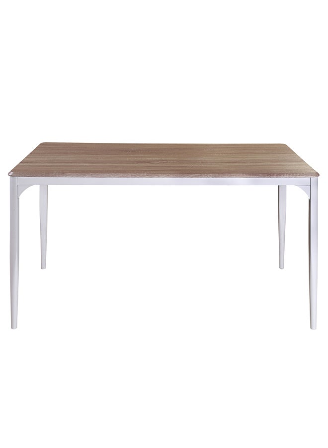 Home Box - 6-Seater Costagat Matte Rectangular Shaped Dining Set Brown/White 150x90x75.5cm - Image 1