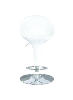 Glover Height Adjustable Bar Chair With Footrest White/Silver