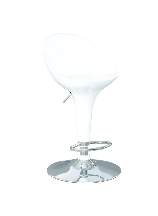 Home Box - Glover Height Adjustable Bar Chair With Footrest White/Silver - Image 1
