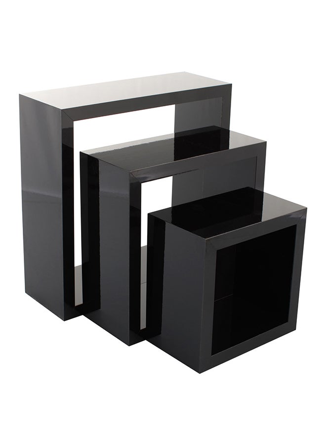 Home Box 3-Piece Nicole Cube Shelf Set Black  - Image 1