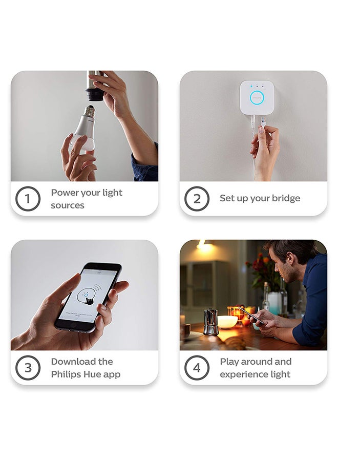 Philips - Hue White And Color Ambiance Wireless Lighting 3rd Generation E27 Starter Kit Multicolour - Image 1