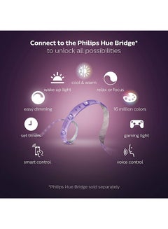 Philips 1 Meter Hue Lightstrip Plus Dimmable LED Smart Light Extension Multicolour  - Image 2