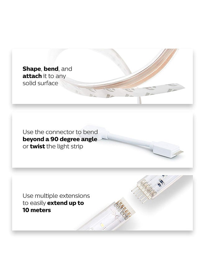 Philips - 1 Meter Hue Lightstrip Plus Dimmable LED Smart Light Extension Multicolour - Image 1