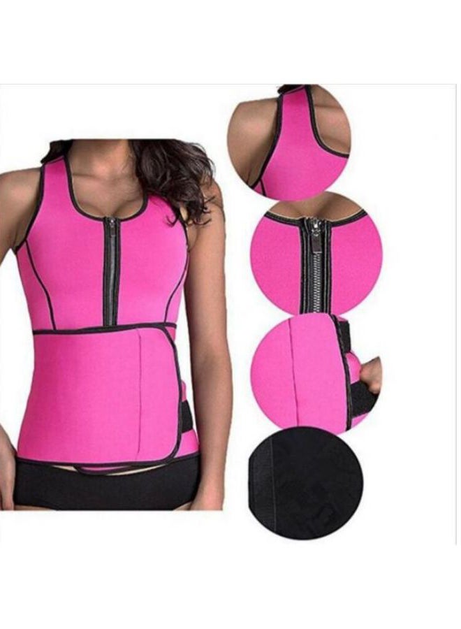 Adjustable Sweat Belt Corset Vest Pink/Black  - Image 4